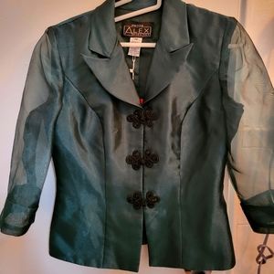 Green blazer blouse - Alex evenings